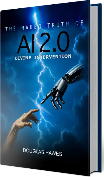 The Naked Truth of AI 2.0: Divine Intervention by Douglas Hawes, shown as a hardcover book