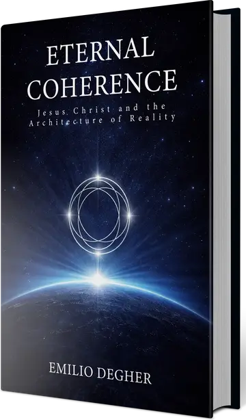 Eternal Coherence: Jesus Christ and the Architecture of Reality by Emilio Degher, shown as a hardcover book