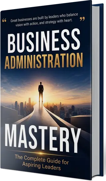 Business Administration Mastery: The Complete Guide for Aspiring Leaders, shown as a hardcover book