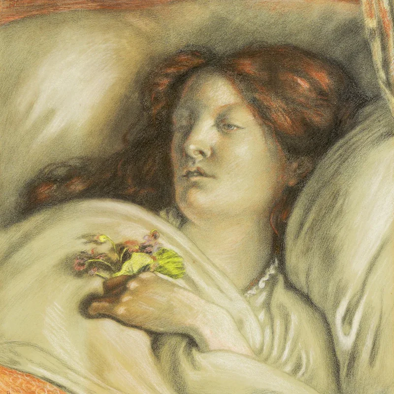 Sleeping figure, detail, chalk and wash